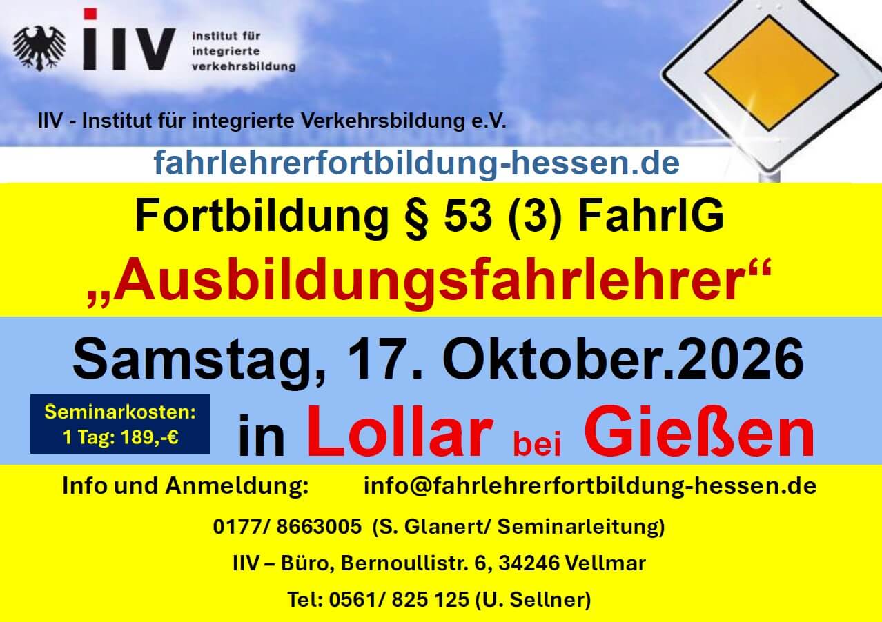 Flyer fahrlehrerfortbildung-lollar-oktober-2026-iiv-verkehrsbildung